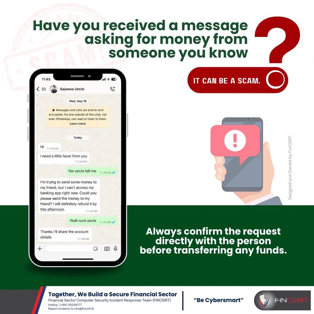 Have you received a message asking for money from someone you know?